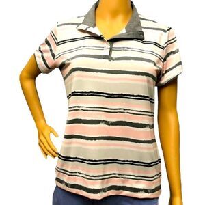 Sport Haley Stripes Collar Polo Shirt Top
